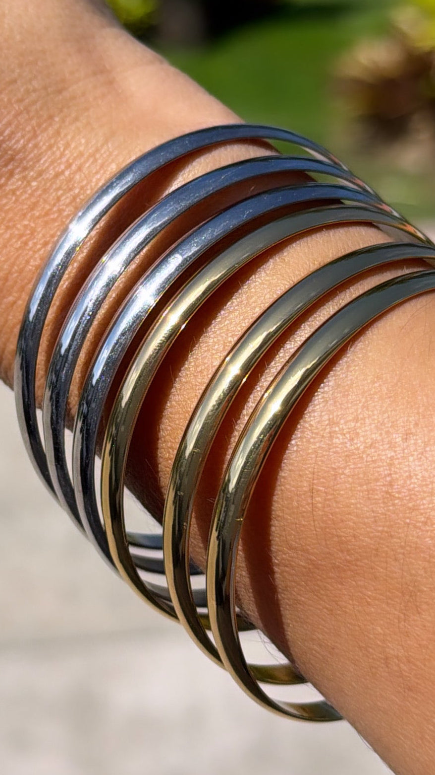 Bangles Aura – Set de 3 Pulseras de Acero Inoxidable