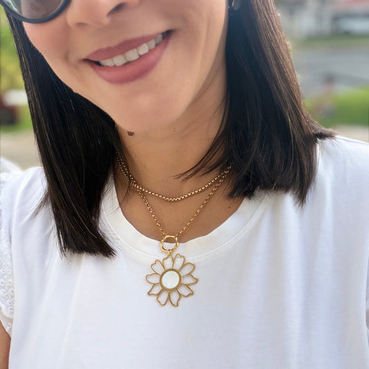Collar Daisy – Acero Inoxidable con Extensión