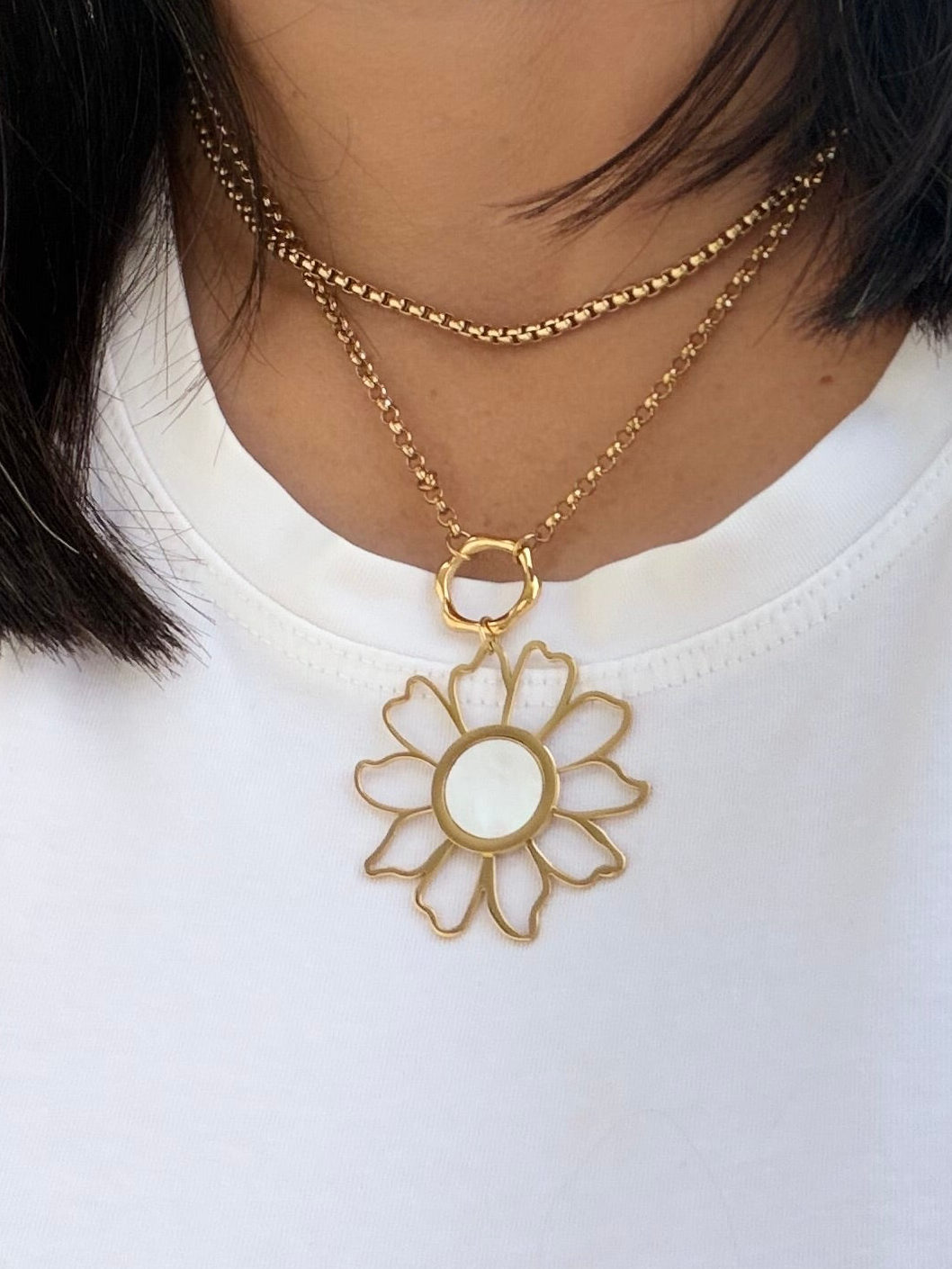 Collar Daisy – Acero Inoxidable con Extensión