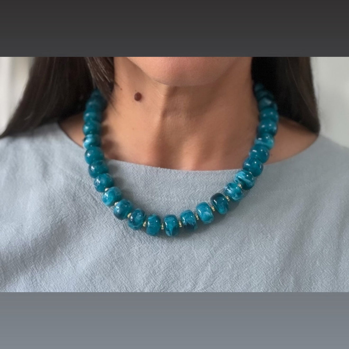 Collar Olas de Color Teal