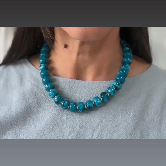 Collar Olas de Color Teal
