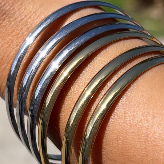Bangles Aura – Set de 3 Pulseras de Acero Inoxidable