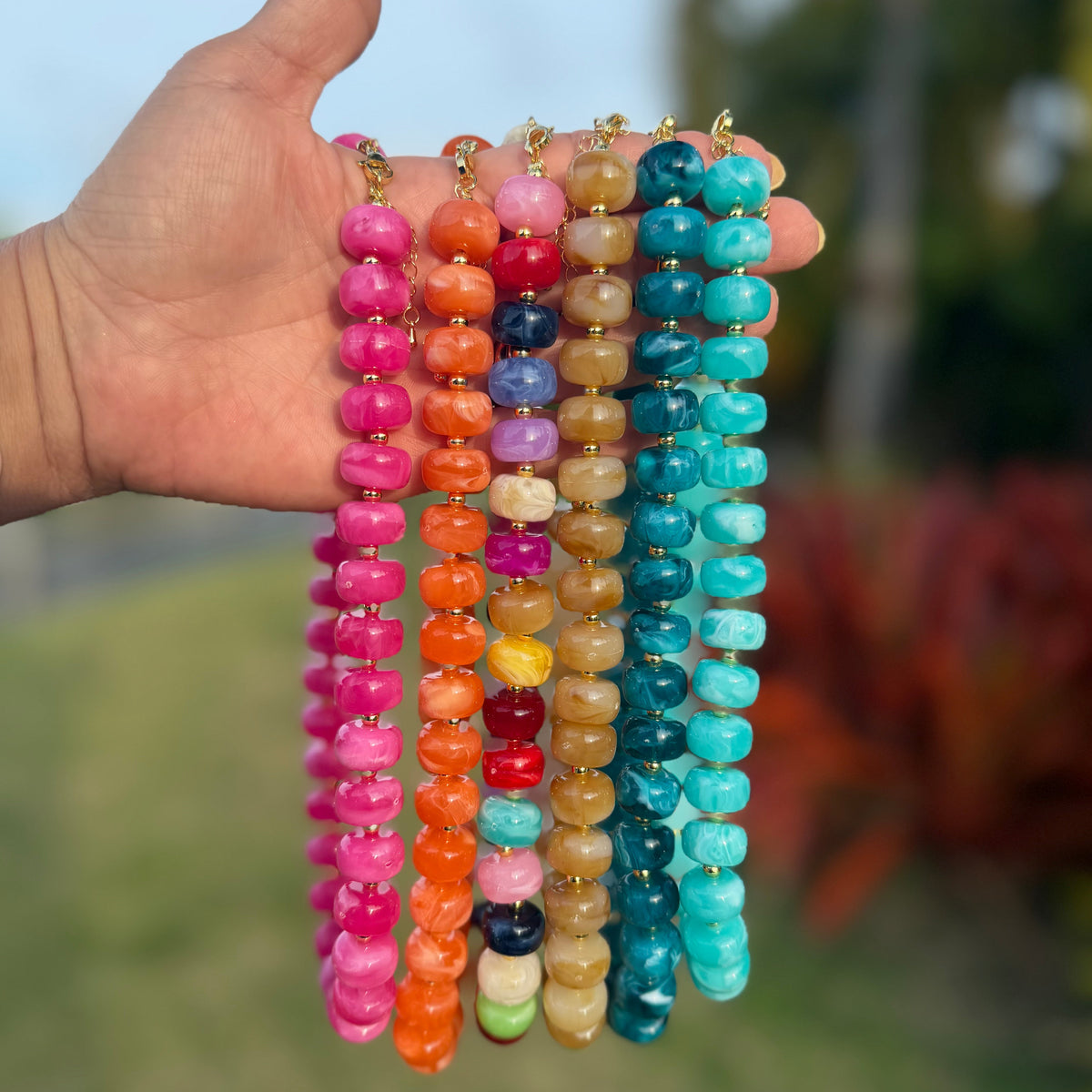 Collar Olas de Color Rosa