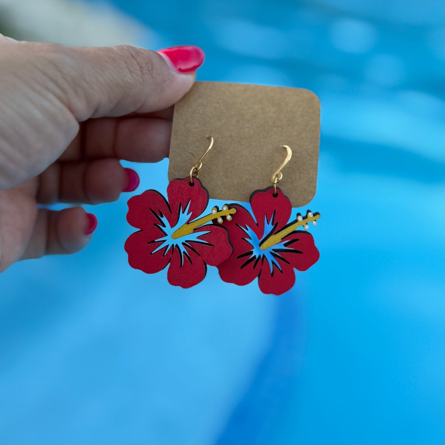 Aretes de Madera Pintados a Mano – Puerto Rico
