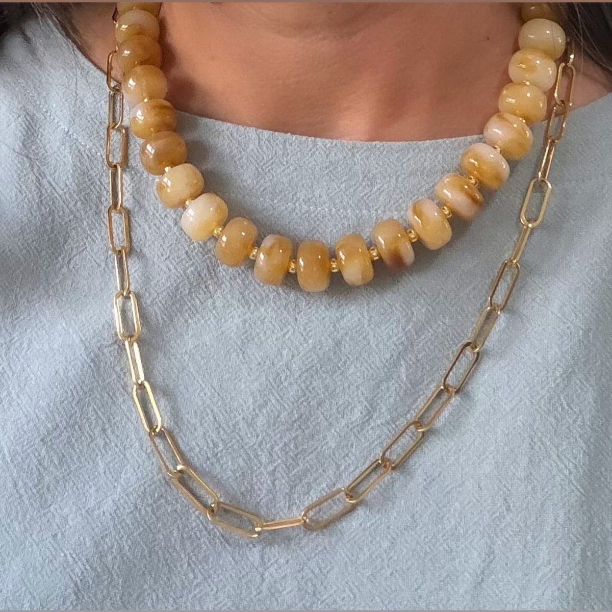 Collar Olas de Color Ambar